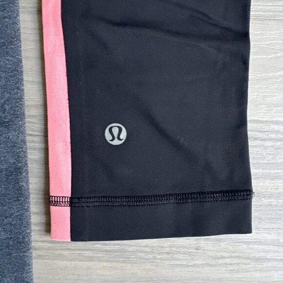 LULULEMON Leggings Capris Women’s Size 2 Lot Of 2 Pair - Black Coral & Gray - Picture 5 of 11